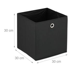 Schwarze Aufbewahrungsbox im 4er Set Schwarz - Silber - Metall - Papier - Textil - 30 x 30 x 30 cm