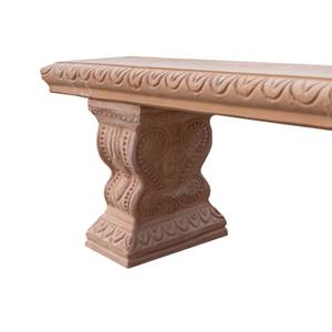 Banc de Jardin TUSCAN TERRACOTTA Marron - Céramique - Pierre - 28 x 42 x 116 cm