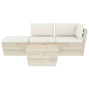 Mobilier de jardin (lot de 4) 3016490-6 Blanc - Bois manufacturé - Bois/Imitation - 60 x 30 x 60 cm