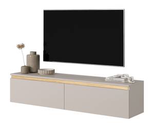SENEY TV-Möbel Taupe goldener Einsatz Grau - Holz teilmassiv - 140 x 30 x 32 cm