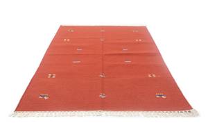 Kelim Modern - 200x140cm Rot - Naturfaser - 140 x 1 x 200 cm