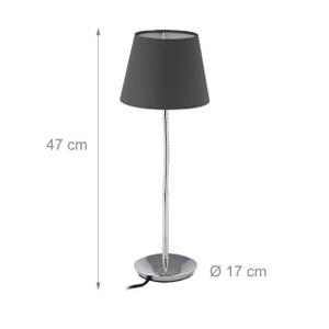 Flexible Tischlampe mit Stoffschirm Grau - Silber