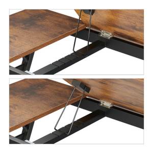 Table réglable pour ordinateur Noir - Marron - Bambou - Bois manufacturé - 69 x 32 x 35 cm