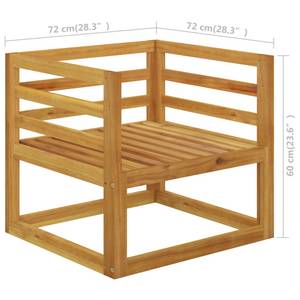 Garten-Lounge-Set (6-teilig) 3009697-4 Weiß - Massivholz - Holzart/Dekor - 70 x 60 x 70 cm