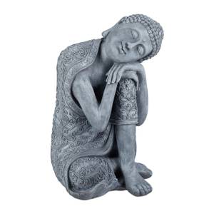 Buddha Figur geneigter Kopf 60 cm Grau