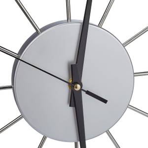 Horloge murale sans cadre Noir - Argenté - Blanc - Métal - Matière plastique - 35 x 4 x 35 cm