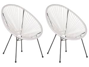 Fauteuil coin lecture ACAPULCO II Noir - Blanc - Lot de 2