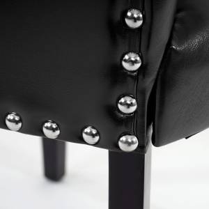 Chaise capitonnée Edinburgh(lot de 2) Noir - Cuir synthétique - 50 x 93 x 62 cm