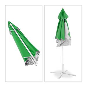 Parasol et abri de plage vert Vert - Argenté - Blanc - Métal - Matière plastique - Textile - 175 x 210 x 175 cm