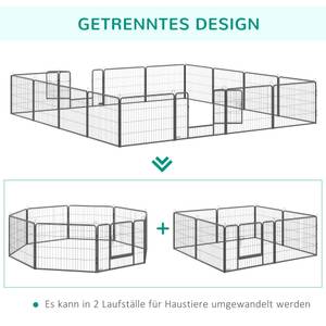 Freilaufgehege D06-139 Grau - Metall - 2 x 60 x 80 cm