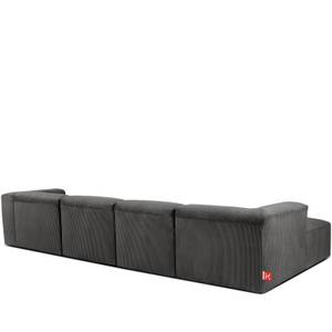 Ecksofa BUFFO 6-Sitzer Grau - Breite: 377 cm - Armlehne beidseitig montierbar - Ecke davorstehend links - Ottomane davorstehend links