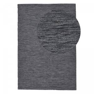 Tapis salon 80x150 coton BIO tissé main Gris - 80 x 150 cm