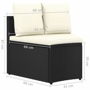 Garten-Lounge-Set Schwarz - Polyrattan - 68 x 30 x 68 cm