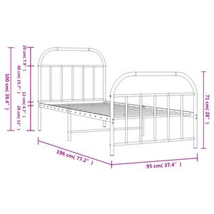 Bettgestell 3029566-3 Weiß - 95 x 196 cm