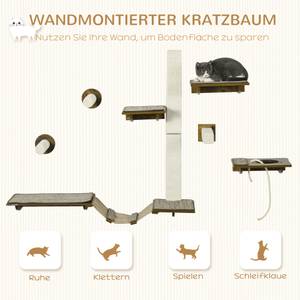 Katzenregal-Set D30-765V00BN Braun - Holzwerkstoff - 29 x 9 x 136 cm