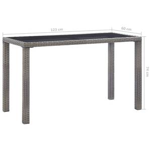 Gartentisch Grau - Metall - Polyrattan - 60 x 74 x 123 cm