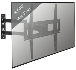 TV Wandhalterung SN Schwarz - Metall - 64 x 42 x 8 cm