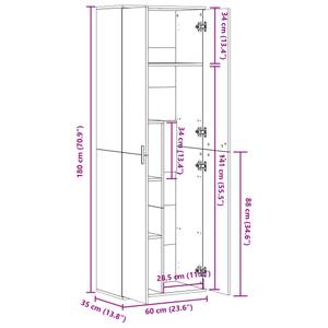 Highboard DE7463 Schwarz - Holzwerkstoff - 35 x 180 x 60 cm