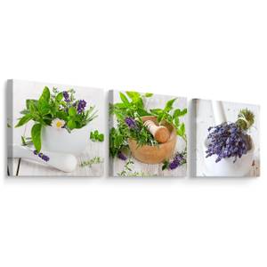 Set De Tableaux LAVANDE Herbes Nature 3D 90 x 30 x 30 cm