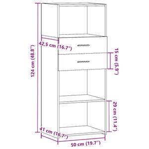 Highboard DE8957 Schwarz - Holzwerkstoff - 43 x 124 x 50 cm