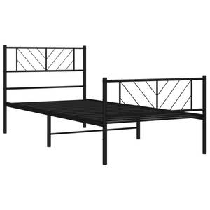 Bettgestell mit Kopf und Fußteil X857 Schwarz - Metall - 85 x 90 x 207 cm