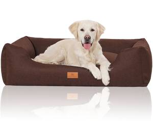 Hundebett Lotte mit Handwebcharakter Braun - 75 x 25 x 105 cm