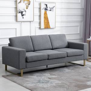 Polstersofa als 3-Sitzer 833-519 Grau - Metall - Massivholz - 82 x 78 x 200 cm