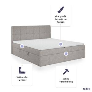 Boxspringbett Mokpo Hellgrau - Breite: 184 cm