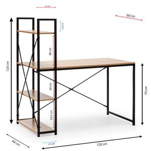 Bureau Lidia 3 étagères, 120 cm Marron - Bois manufacturé - 120 x 120 x 64 cm