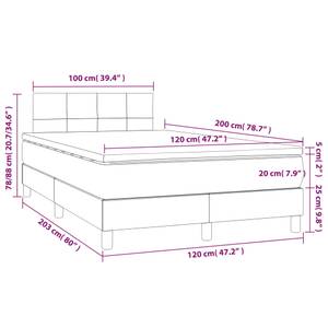 Boxspringbett 3017265-10 Dunkelgrau - Breite: 120 cm