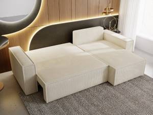 Ecksofa PRATO Beige - Schublade rechts