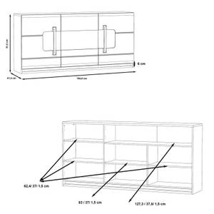 Buffet 3 portes blanc laqué - ALEXIANE Blanc - Bois manufacturé - 195 x 91 x 41 cm