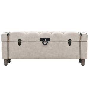 Banc de rangement (lot de 3) 245762 Blanc - Bois manufacturé - Métal - Textile - 37 x 45 x 112 cm