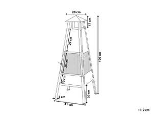 Feuerstelle für Holz YASUR Schwarz - Metall - 41 x 100 x 41 cm