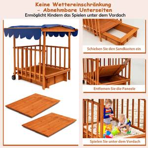 Hölzerner Sandkasten für Kinder Braun - Holzwerkstoff - 112 x 116 x 112 cm