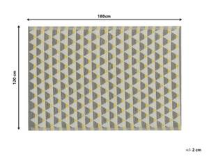 Tapis d'extérieur HISAR Gris - Blanc - Jaune - Textile - 180 x 120 x 120 cm