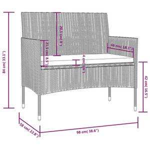 Garten-Lounge-Set (8-teilig) 3012364-1 Schwarz - Weiß - Anzahl Teile im Set: 8