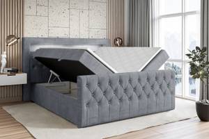 Boxspringbett AURORA Hellgrau - Breite: 160 cm - H3