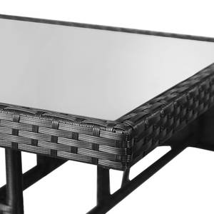 Table à dîner d'extérieur Noir - Métal - Polyrotin - 80 x 74 x 80 cm