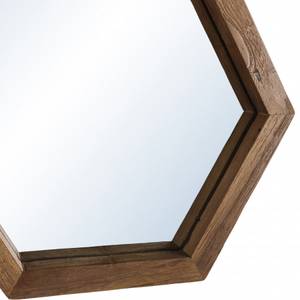 Sechseckiger Spiegel aus Teakholz Braun - Holz teilmassiv - 4 x 26 x 30 cm