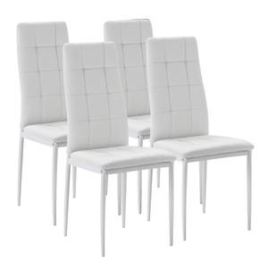 Set de 4 chaises Chelsea tapissées Blanc Blanc