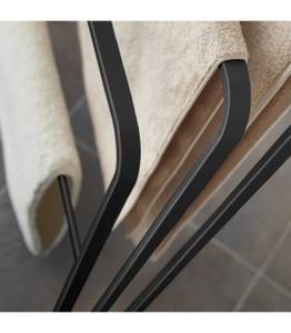 Porte serviettes à 4 barres Noir - Métal - 14 x 81 x 70 cm