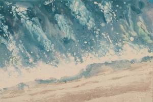 Acrylbild handgemalt Erholung am Meer Blau - Massivholz - Textil - 100 x 75 x 4 cm