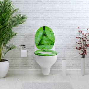 WC-Sitz mit Absenkautomatik - Leaves Grün - Holzwerkstoff - 38 x 5 x 44 cm