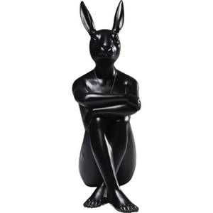 Figurine décorative Gangster Rabbit noir Noir - Matière plastique - 26 x 39 x 15 cm