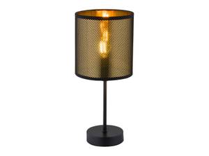 Tischlampe Nachttischlampe Schwarz Gold Schwarz - Gold - Metall - Kunststoff - Textil - 15 x 35 x 15 cm