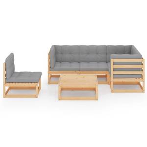 Garten-Lounge-Set (6-teilig) 3009788-2 Grau - Holz