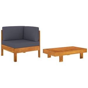 Garten-Sofa-Set (2-teilig) 3007925-6 Dunkelgrau - 100 x 25 x 60 cm