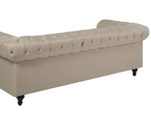 Sitzgruppe CHESTERFIELD 2-tlg Beige - Eiche Dunkel - 222 x 79 x 85 cm