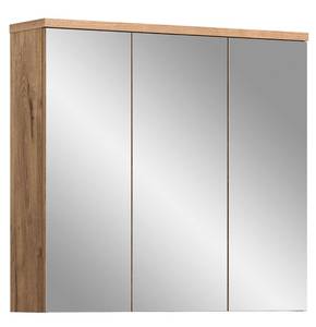 Armoire à miroir Grado Gris - En partie en bois massif - 80 x 75 x 20 cm